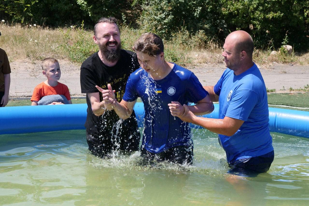 Stories - Ukraine Baptism outside