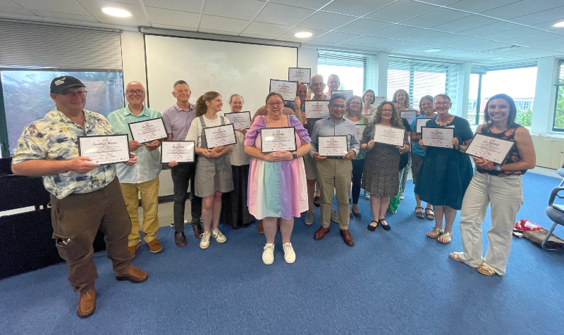 Around 20 of The Learning Collective participants (women and men) hold certificates
