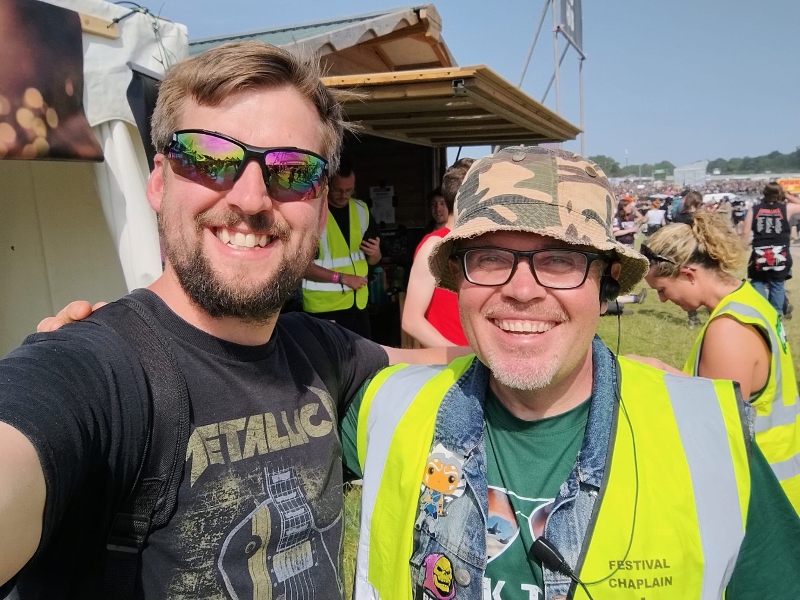 Ken Franklin at Download, alongside a colleague