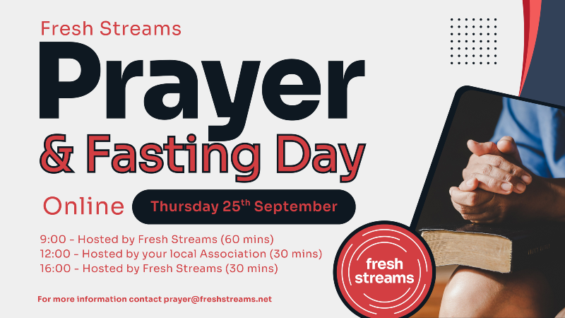Fresh Streams Prayer and Fasting Day publicity